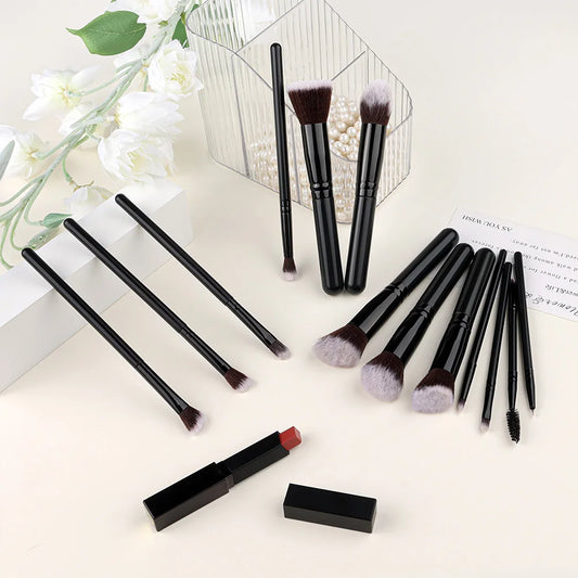 Ensemble de 14 pinceaux de maquillage cosmétiques féminins, outil de beauté.
